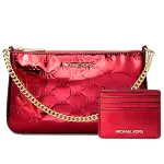 MICHAEL KORS Naiste Kotikomplekt 35F5GGZD6OCHE - Signature kaetud l&otilde;uendist &otilde;lakott sobiva kotikesega (24x15x8 cm)