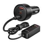 ORICO ChargeClip 108W Car Charger with Clip, 2x USB-A + 4x USB-C, Black