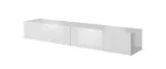 TV-alus cama meble SLIDE 200 &mdash; 2000&times;400&times;300 mm, valge l&auml;ikiv MDF pealispind, valge raam