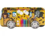 Faber-Castell Eberhard Faber Animal COLORI viltpliiatsite komplekt, 12 erinevat v&auml;rvi, 1,0 mm, vesialuseline tint, Safari &uuml;mmargune metallkarp 551113