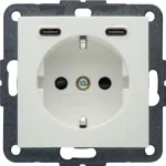 Hager Berker 48151909 Schuko pistikupesa USB-C 20W PD-ga, S.1, polaarvalge l&auml;ikiv