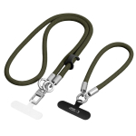 Tech-Protect C10S Rope Crossbody & Wrist telefonirihmade komplekt, oliivroheline/titaan