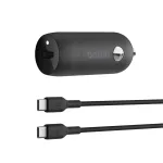 Belkin BoostCharge 30 W USB-C autolaadija kaabliga, must