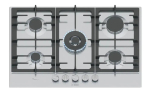 Bosch Serie 6 PCQ7A5I90 pliit Roostevaba teras Sisseehitatud 75 cm Gaas 5 tsooni