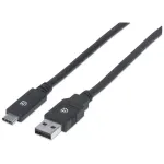 USB-C&ndash;USB-A kaabel Manhattan 354974 2 m isane&ndash;isane