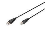 Assmann USB-&uuml;henduskaabel. t&uuml;&uuml;p A - B M/M. 1,8 m. USB 2.0 &uuml;hilduv. UL. must (AK-300102-018-S)