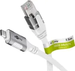 V&otilde;rgukaabel Goobay 74179 USB C to RJ-45 Cat6 7.5m Valge