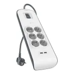 Pistikupesariba Belkin BSV604VF2M-V2 &mdash; 6 pistikupesa, 2&times; USB-A, 2 m kaabel
