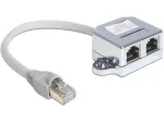 Delock 65441 RJ45 pordi dubleerija, 1x RJ45 (M) &ndash; 2x RJ45 (F), Ethernet 100Base-TX + ISDN jagaja, 0,15 m