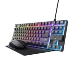 Trust GXT 794 klaviatuur Hiir kaasas M&auml;ngimine USB QWERTZ Saksa Must