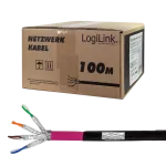 Logilink Professional - Kaabel rullis - 100 m - S/FTP - Cat.7 toorkaabel - Halogeenivaba, v&auml;litingimustesse, Gigabit Etherneti tugi, otse maetav - Must (CPV0082)