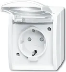 BUSCH JAEGER 20 EBW-54 - CEE 7/3 - 2P+E - Valge - IP44 - 250 V - 16 A
