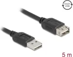 USB-A pikenduskaabel DELOCK 81515 USB 2.0, 5 m, must, kullatud kontaktidega