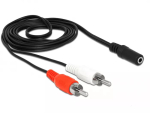 Helikaabel DeLOCK 85808 1.4m 2xRCA 3.5mm Must Punane Valge