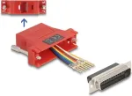 DeLOCK 67115 D-Sub 25-pin pistik RJ45 pesa koostekomplekt, punane