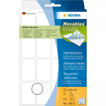 Mitmeotstarbelised sildid HERMA 10613 25x40 mm valged Movables/eemaldatav paber