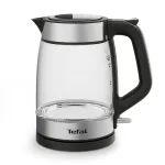 Tefal Glass Kettle KI605830 elektriline veekeetja 1,7 L 2200 W must, h&otilde;bedane, l&auml;bipaistev