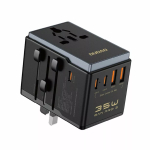 Reisiadapter Dudao A35Pro 35W, 3&times; USB-C ja 2&times; USB-A, mitme pistikuga EL/&Uuml;K/AUS/USA/JP &mdash; must