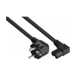 kabelmeister toitejuhe Schuko pistik t&uuml;&uuml;p E+F (90&deg; nurga all) C15 kuumaseadme &uuml;henduspistikuga (t&auml;isnurkne), 1,8 m, must