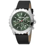 JUST CAVALLI MAN JC1G214L0015 46mm kvartsanaloogkell musta sihverplaadiga ja musta nahkrihmaga