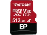 MicroSDXC-m&auml;lukaart PATRIOT 512 GB UHS‑I U3 V30 Class 10, lugemiskiirus kuni 90 MB/s, adapter kaasas