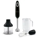 Smeg HBF03BLEU saumikser &mdash; 700 W k&auml;simikser, 1,4 L kannuga, roostevabast terasest tera, must