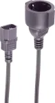 SHIVERPEAKS IEC C14 - CEE 7/3 Schuko toiteadapteri kaabel, 0,3m, 1mm&sup2;, 250V/10A, must BS09-07305