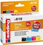 Edding EDD-619 &uuml;hilduv suure mahutavusega tindikassettide komplekt - must, ts&uuml;aan, magenta, kollane (4-pakk, Epson 603XL ekvivalent) 18-619