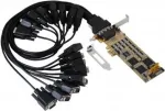 EXSYS PCIe 16-pordiline RS-232 jadakaart SystemBase kiibistikuga, 921.6 Kbps, 15KV ESD, madalprofiil EX-44316-2