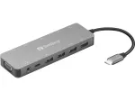 Sandberg USB-C 13-in-1 reisidokk, USB USB-C, 100 W toiteedastus, Ethernet 1000 Mbit/s