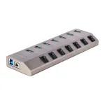 StarTech.com 7-pordiline toitega USB-C jaotur individuaalsete sisse-/v&auml;ljal&uuml;litusl&uuml;lititega, USB 3.0 5 Gbps laiendusjaotur toiteplokiga, laua-/s&uuml;learvuti USB-C&ndash;USB-A jaotur, USB USB-C jaotur BC 1.2-ga