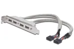 Pilupesa kaabel USB 2.0 HighSpeed t&uuml;&uuml;p 2xIDC (5pin)/4xUSB A M/F hall 0,25 m