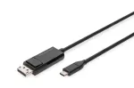 DIGITUS USB USB-C DisplayPort-ile kahesuunaline, max eraldusv&otilde;ime 8K 30 Hz, pikkus 2 m, must