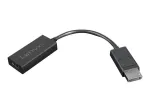 Lenovo 4X90R61023 DisplayPort&ndash;HDMI 2.0b adapter, DP pistik &ndash; HDMI pesa, 22,5 cm, 4K, must