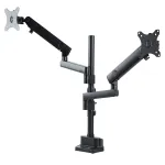 StarTech.com ARMDUALPIVOT kahe monitori lauakinnitus, t&auml;isliikuvusega, 2 VESA-ekraanile kuni 32 tolli (8 kg), vertikaalselt virnastatavad hoovad, reguleeritav k&otilde;rgus / p&ouml;&ouml;ratav, klamber / l&auml;biviiguauk, must