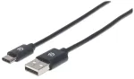 Manhattan 354936 USB-C &ndash; USB-A kaabel, USB 2.0, 3 m, isane&ndash;isane, must
