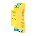 Shelly Pro RGBWW PM 5-kanaliline LED-valgustuse kontroller, DIN-siinile, Wi-Fi, LAN, Bluetooth, energiam&otilde;&otilde;tmine, 12-24 V DC, kollane