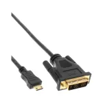 InLine Mini-HDMI&ndash;DVI-kaabel, HDMI C isane DVI 18+1 isasele, kullatud, 2 m