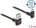 USB-kaabel DeLOCK EASY-USB 2.0 Type-A-pistik Micro-B isasele 1,5 m must