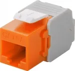 Wentronic Goobay CAT 6a KeyStone RJ45 Jack, varjestamata, 500MHz, oranž-valge (90690)