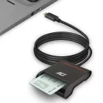 ACT v&auml;line USB-C kiipkaardi eID kaardilugeja, must