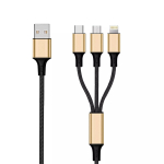 USB-kaabel 2GO 797152 3 m USB B USB C / Micro-USB B / Lightning Must Kuldne