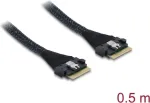 DELOCK PCIe 4.0 &otilde;huke SAS-kaabel SFF-8654 8i kuni (0,5 m) mudel 82303