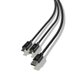 Steelplay Dual Play & Charge kaabel kontrolleritele - must (PS4)