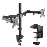 Maclean MC-884 Single Monitor Desk Mount for 17-32 inch Screens, Black, Gas Spring, USB 3.0