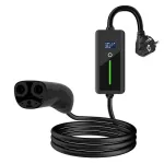 HISMART Portable EV Charger for Tesla NACS - Schuko (220V), 8-16A, 3.5kW, 1-Phase, 5m