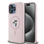 Karl Lagerfeld KLHMP15XSCMKCRHP iPhone 15 Pro Max 6,7 inch roosa silikoonist k&otilde;va &uuml;mbris Karl & Choupette r&otilde;nga ja MagSafe'iga