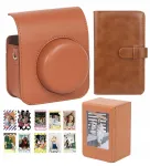 LOVEINSTANT 4-in-1 komplekt: kaamerakott, fotoalbum, hoiukarp, kleebised Fuji Instax Mini 41 jaoks - pruun