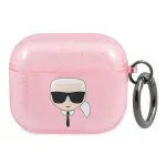 Karl Lagerfeld KLA3UKHGP Glitter Karl's Head AirPods 3 kate - Roosa
