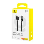 USB A &ndash; USB C kaabel Baseus Gem 1m 100W kiirlaadimine, nailon&uuml;mbris, must